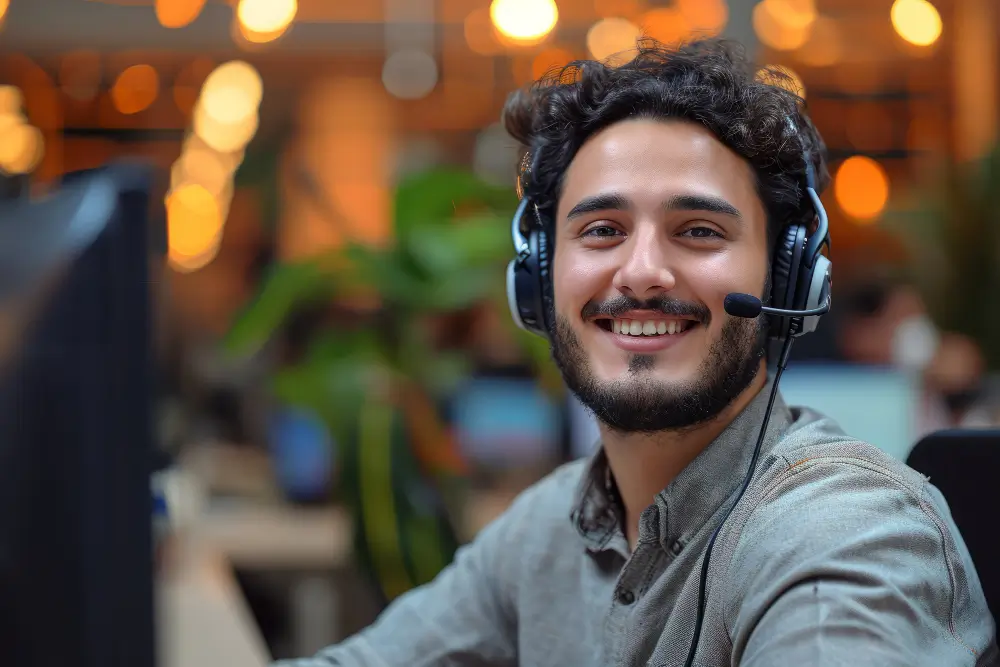 Mitarbeiter im Telefonservice